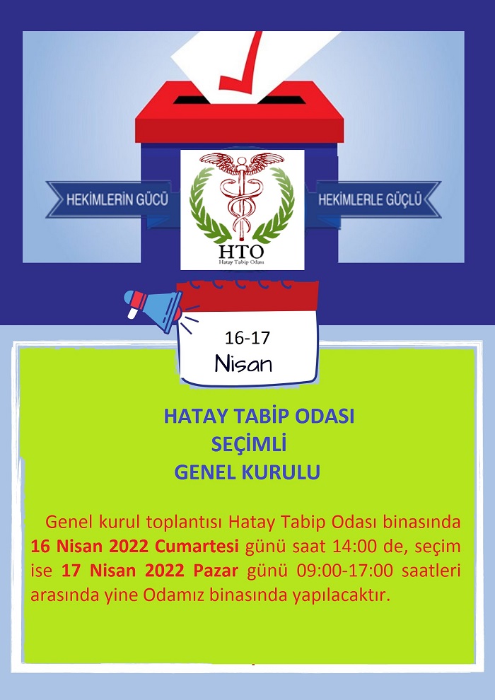 Hatay Tabip Odası Seçimli Genel Kurulu